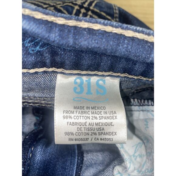 Ariat REAL Jeans Womens 31S Mid Rise Bootcut Dark Faded Wash Western Denim - Picture 9 of 11